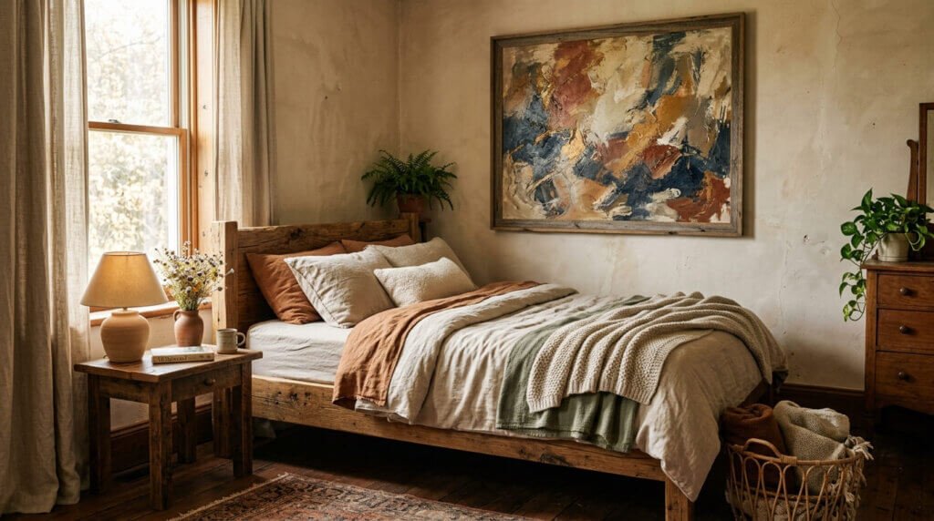 textured wall art in bedrooms